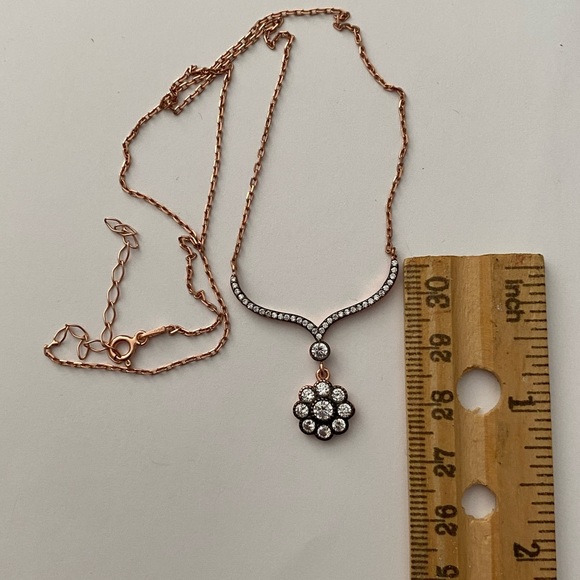 925 Silver necklace cz stones - Picture 2 of 4